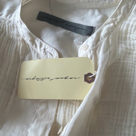 Share Raquel Allegra Victoria Gauze Blouse Top Long Sleeve Dirty White 00 NWT - Picture 5 of 7